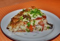 Как приготовить блинный торт с помидорами и грибами