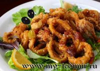 Как вкусно приготовить кальмары в сметане с луком
